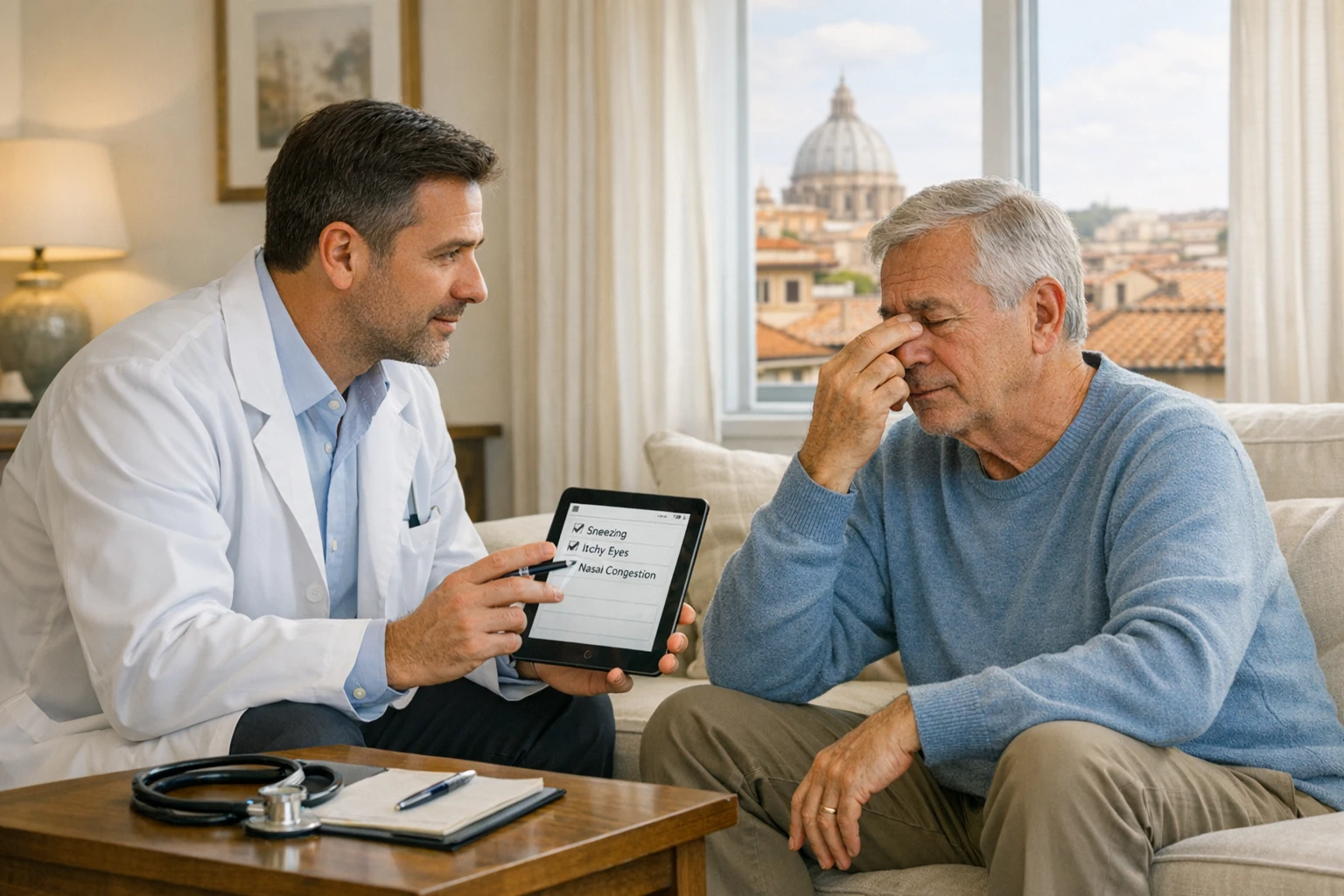 Sintomi delle allergie stagionali: starnuti, congiuntivite e rinite allergica